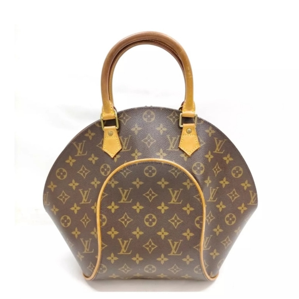 Louis Vuitton Ellipse MM Hand Bag Brown Monogram Canvas Leather Satchel w/COA